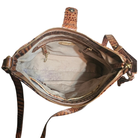 Brahmin Isabelle Toasted Almond Croc Shoulder/Crossbody Bag - Picture 6 of 8